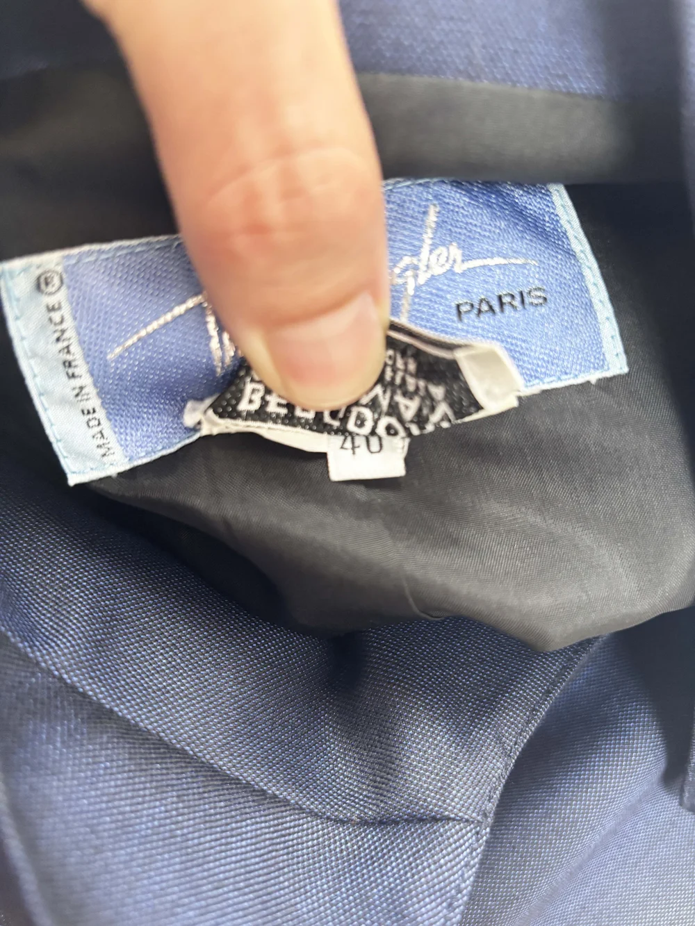 Thierry Mugler 90s navy bustier jacket — JAMES VELORIA